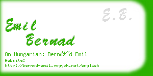 emil bernad business card